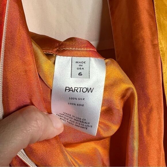 NEW Partow colorblock printed silk wrap tie midi kaftan dress size 6 - Picture 9 of 14